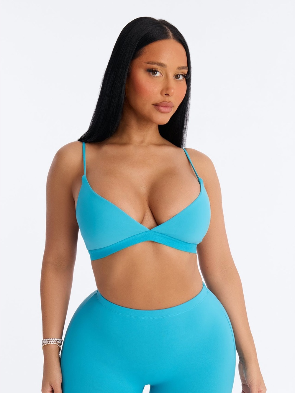 Fashion Nova Second Skin Double Lined V Neck Bralette - Blue
Size: M